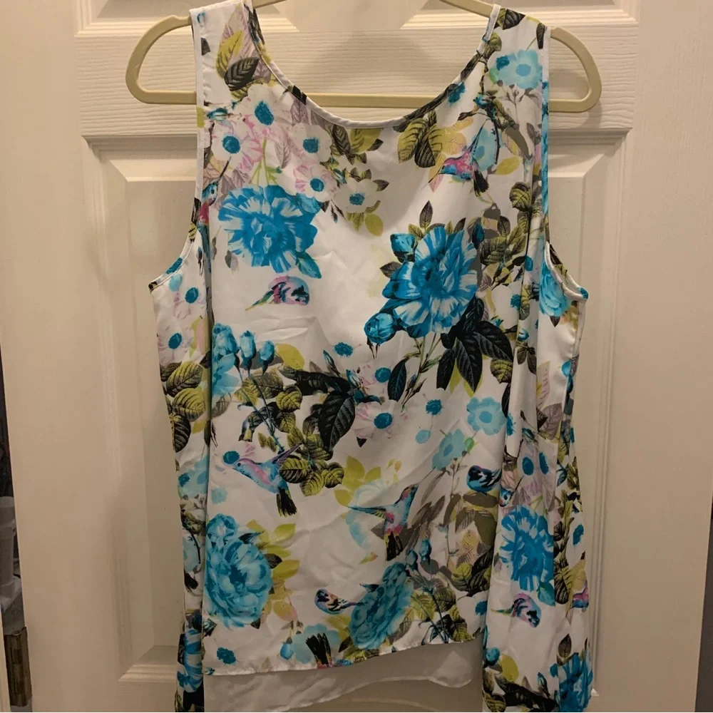 Worthington Plus Floral Hummingbird Top & Pants Bundle - Picture 6 of 16